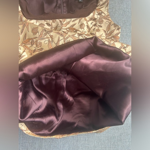 Vintage Betsey Johnson Chocolate Brown Gold Mini Dress - Picture 10 of 13